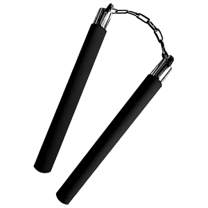 Foam Padded Training Nunchaku – Chain Connector - Black