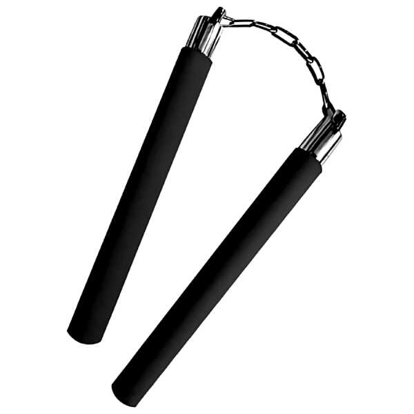 Foam Padded Training Nunchaku – Chain Connector - Black